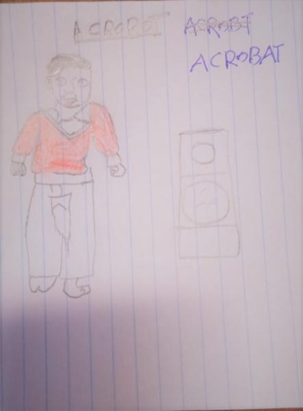 Drawing of an acrobat