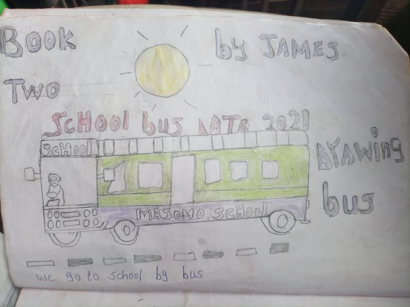 We go to school by bus