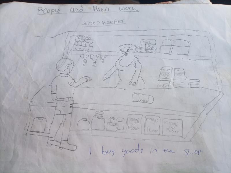 I buy goods in the shop