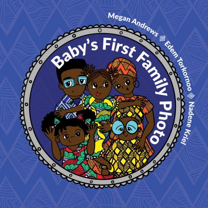 An image of baby's first family photo, an early reading children's book
